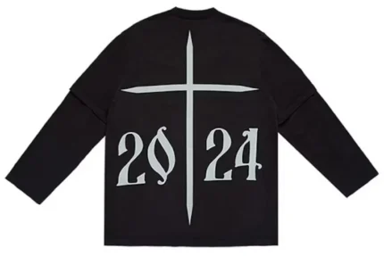 Kanye West 2024 2 Layer L/S T shirt Black